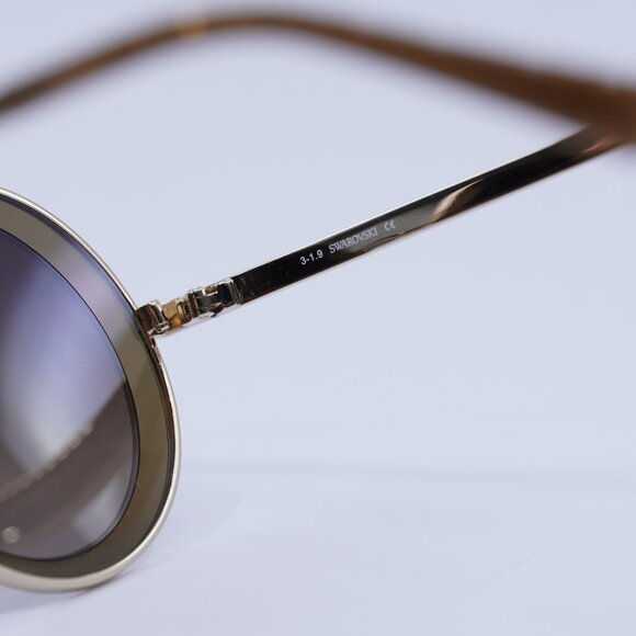 Swarovski SK0199 32F Sunglasses - Gold Frame, Brown Lenses